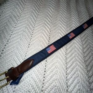 Vineyard Vines Blue Belt with American Flags